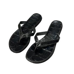 Black Coach flip flops